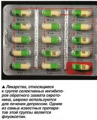 Для лечения депрессии используются лекарства, относящиеся к группе селективных ингибиторов