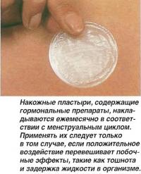 Накожные пластыри, содержащие гормональные препараты