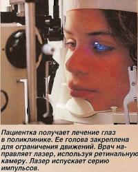 Пациентка получает лечение глаз в поликлинике