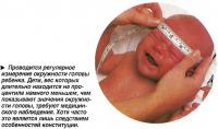 Проводится регулярное измерение окружности головы ребенка