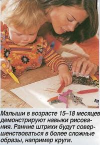 Малыши в возрасте 15-18 месяцев демонстрируют навыки рисования