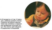 От 9 до 12 месяцев у ребенка развиты более сложные моторные навыки