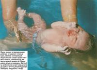 Попав в воду во время родов, ребенок не сделает первый вдох