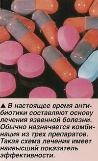 В настоящее время антибиотики составляют основу лечения язвенной болезни